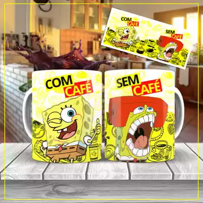 vectores plantilas CARICARICATURA,CON CAFE,BOB SPONJA,